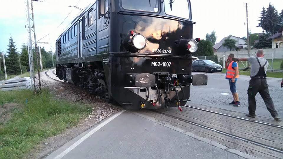 Wykolejenie lokomotywy w Radziszowie