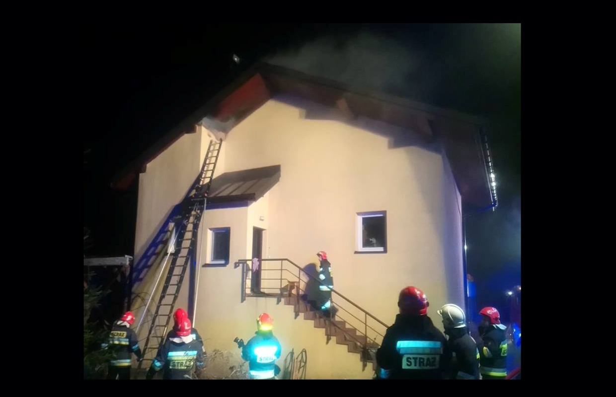 Pożar domu w Skawinie